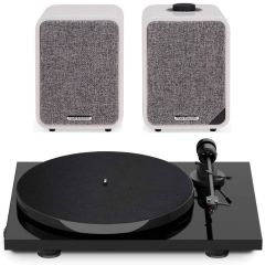 Ruark Audio MR1 MK2 Active Speakers Plus Project E1 Phono Turntable  - Black-Grey