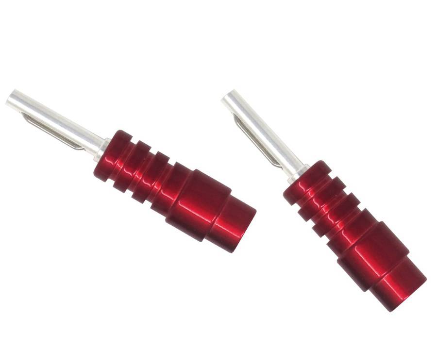 Chord Ohmic 4mm Silver Banana Plugs (Crimp Version) Each - Red