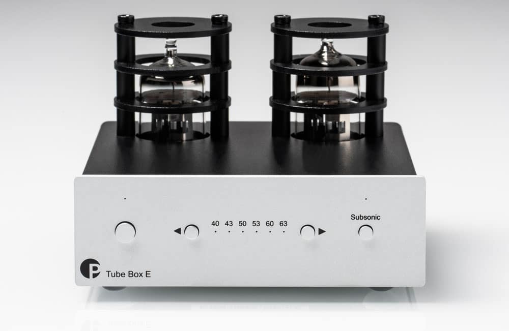 Project Tube Box E Phono Pre-Amplifier in silver front