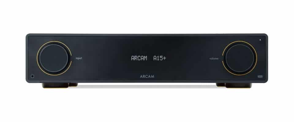 Arcam Radia A15+ integrated amplifier in black front view
